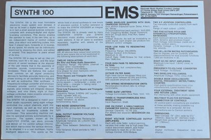 Ems-Synthi 100 flyer 1977